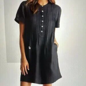 Women’s Quince 100% European Linen Short Sleeve Swing dress size M